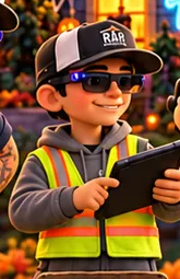 Rae Jr with his tablet